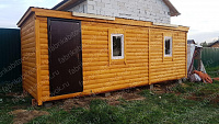 Дачная Бытовка с металлической дверью и отделкой блок-хаус 6 м